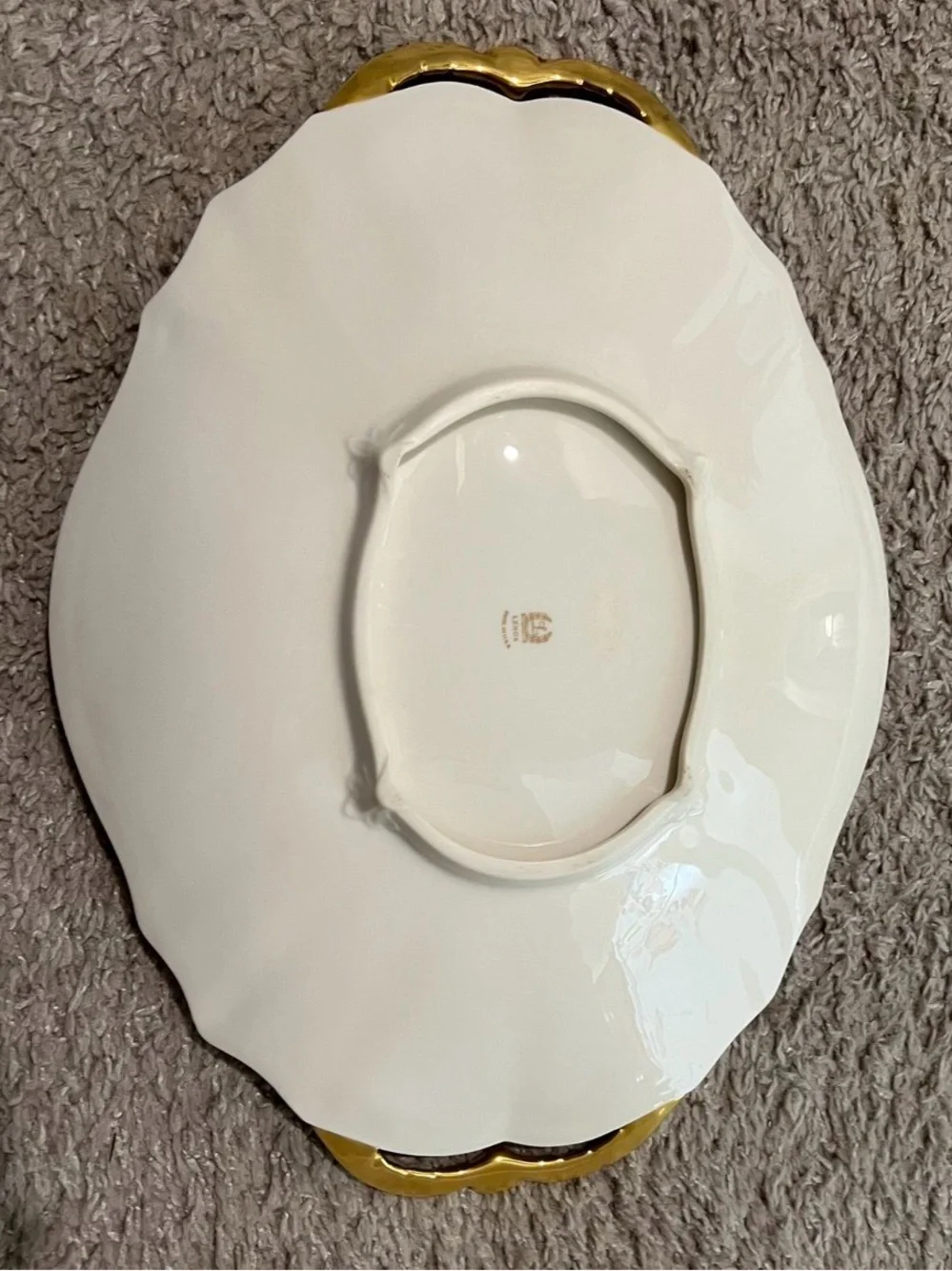 Vintage Lenox Valencia 24 K Gold Trim Oval Serving platter